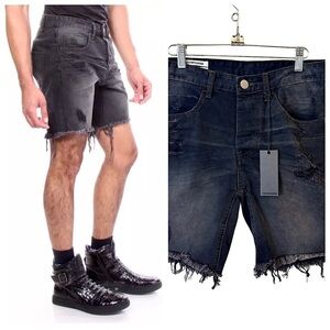 NEW! ONE TEASPOON MR BLACKS Mens Denim Jean Shorts NWT Low Slung Relaxed Size 28